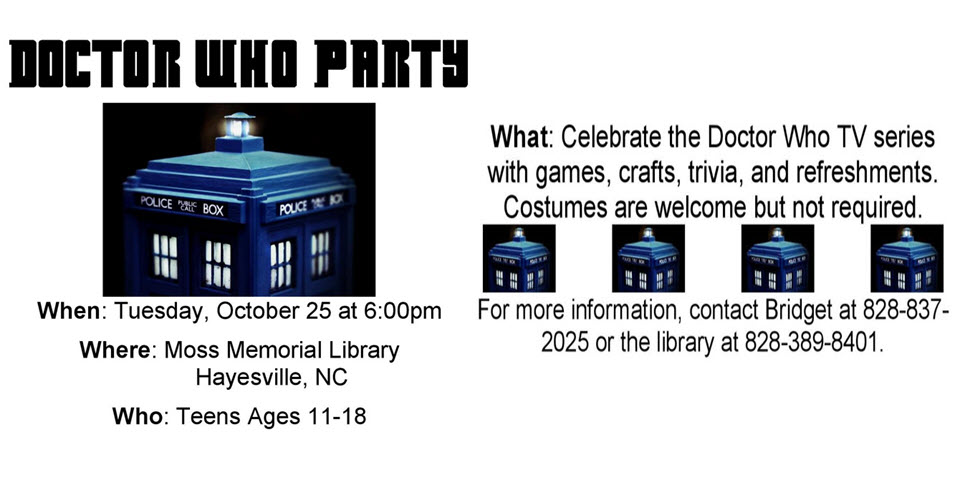 Dr Who Party at the Library