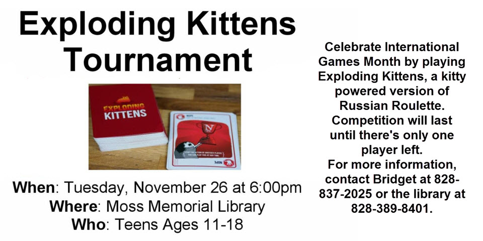 Exploding Kittens at the Library