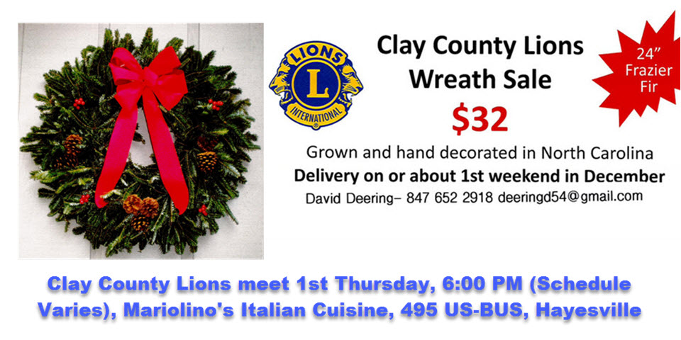 Clay County Lions Annual Wreath Sale