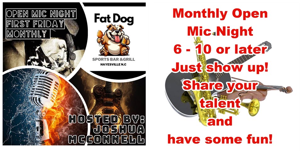 Monthly Open Mic Night at Fat Dog