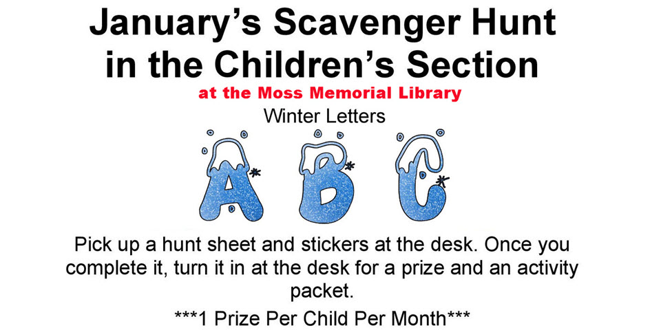 January Scavenger Hunt at the Library